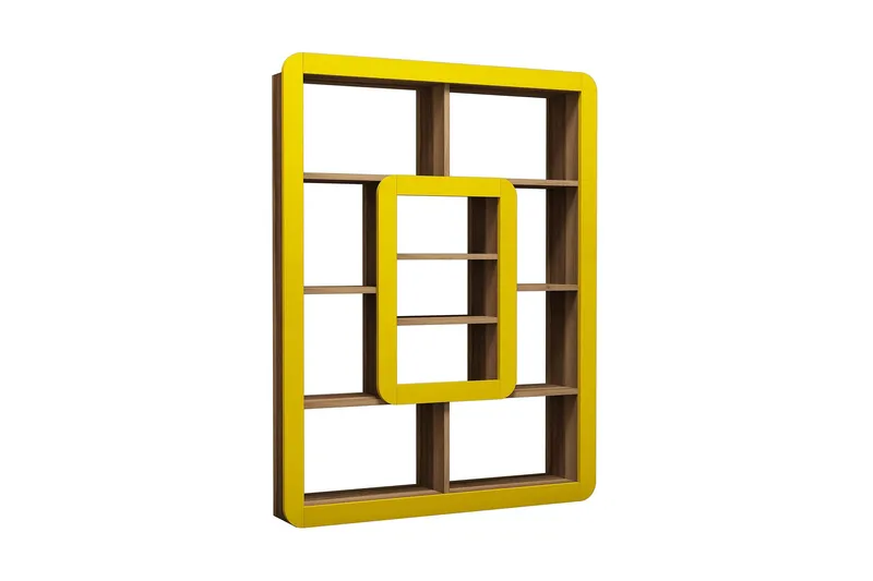 Hovdane Bokhylla 109 cm - Brun/Gul - Förvaring - Hyllor - Bokhylla