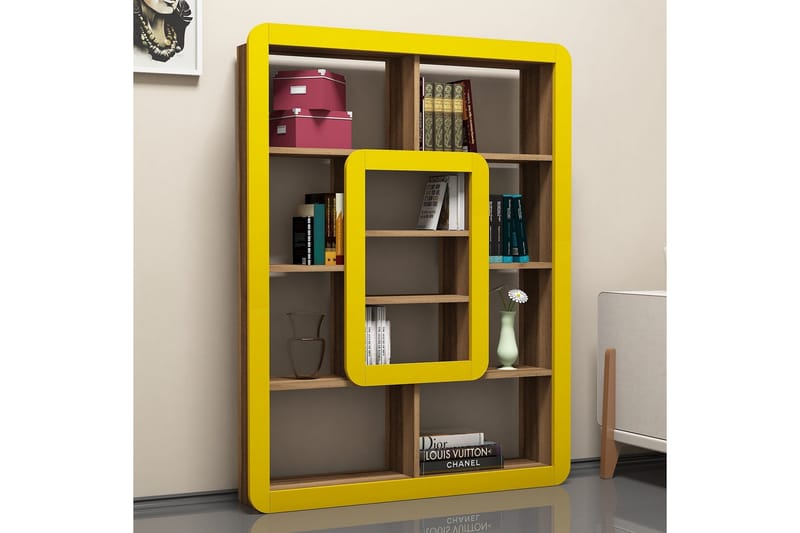 Hovdane Bokhylla 109 cm - Brun/Gul - Förvaring - Hyllor - Bokhylla