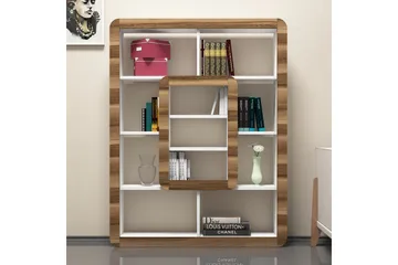 Hovdane Bokhylla 109 cm - Vit/Brun - Förvaring - Hyllor - Bokhylla
