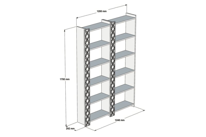 Hovdane Bokhylla 124 cm - Brun - Förvaring - Hyllor - Bokhylla