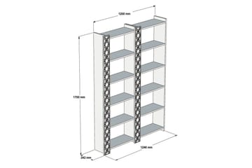 Hovdane Bokhylla 124 cm - Brun/Gul - Förvaring - Hyllor - Bokhylla
