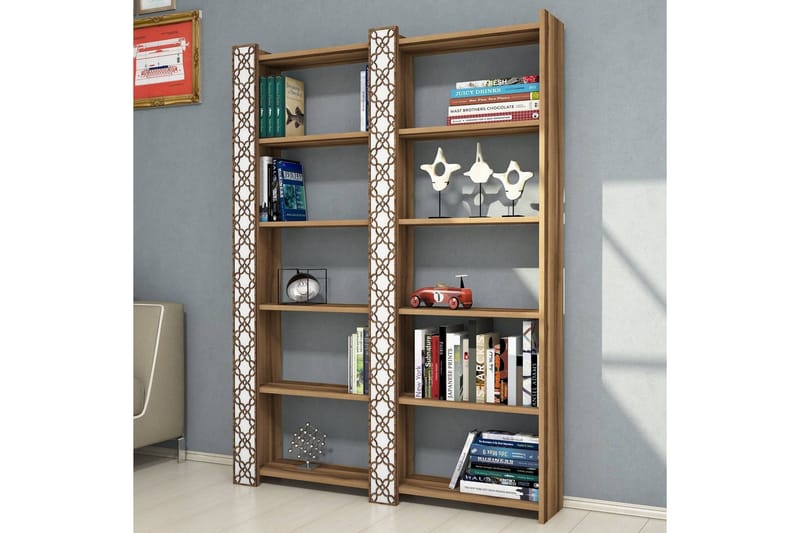 Hovdane Bokhylla 124 cm - Brun/Vit - Förvaring - Hyllor - Bokhylla
