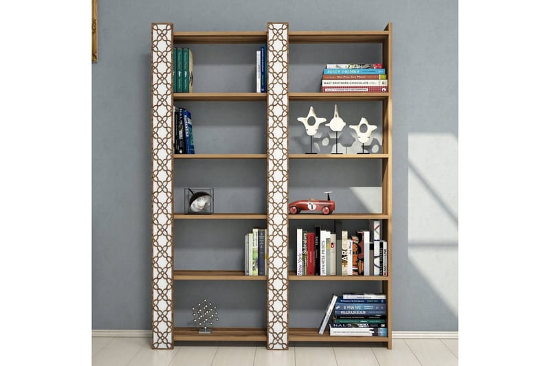 Hovdane Bokhylla 124 cm - Brun/Vit - Förvaring - Hyllor - Bokhylla