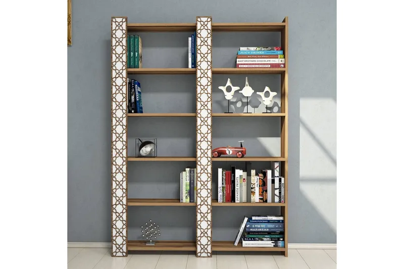 Hovdane Bokhylla 124 cm - Brun/Vit - Förvaring - Hyllor - Bokhylla