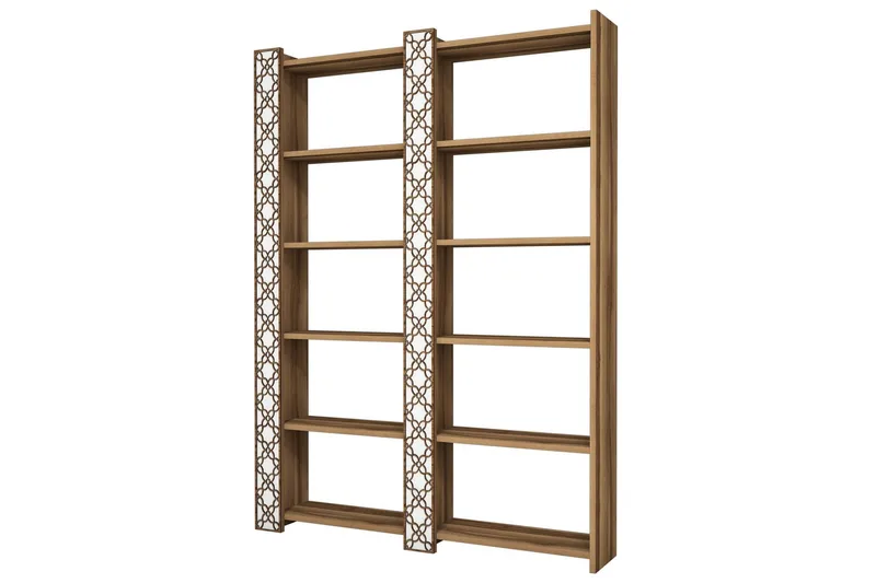 Hovdane Bokhylla 124 cm, Brun/Vit