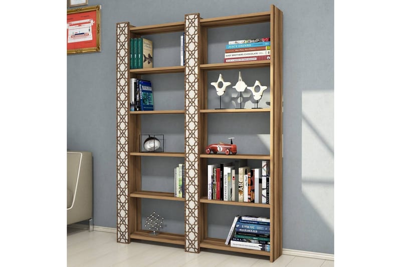 Hovdane Bokhylla 124 cm - Brun/Vit - Förvaring - Hyllor - Bokhylla
