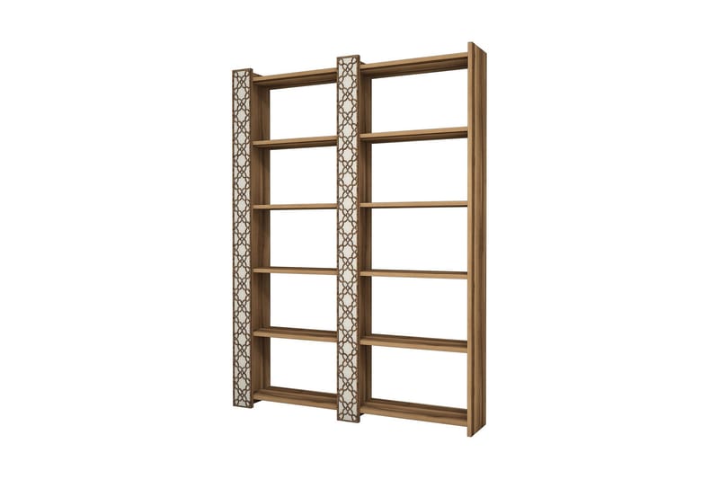 Hovdane Bokhylla 124 cm, Brun/Vit