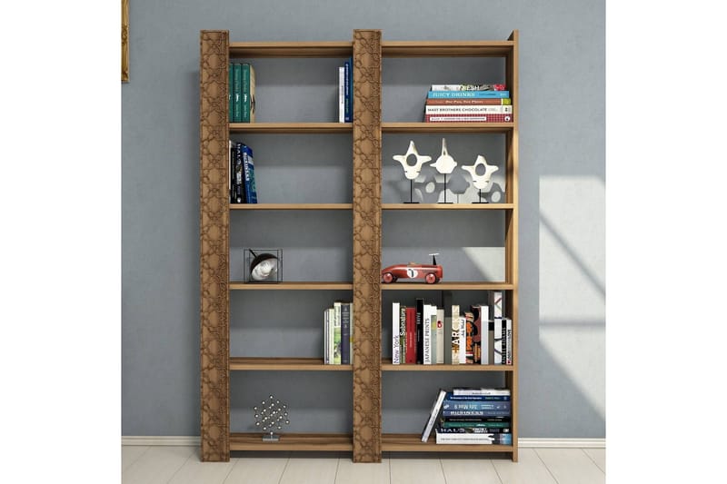 Hovdane Bokhylla 124 cm - Mörkbrun - Förvaring - Hyllor - Bokhylla