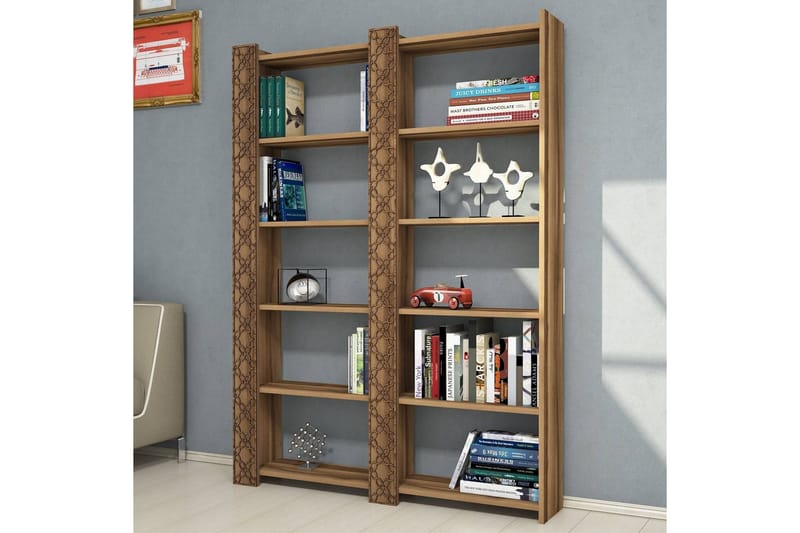 Hovdane Bokhylla 124 cm - Mörkbrun - Förvaring - Hyllor - Bokhylla