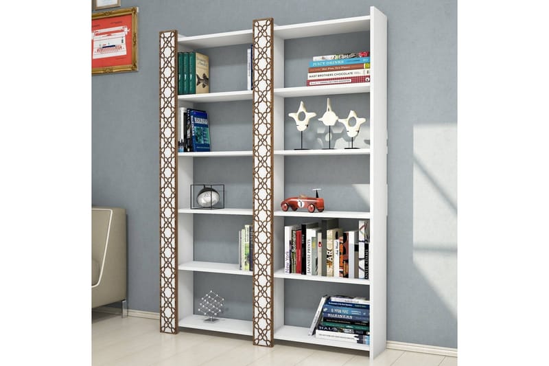 Hovdane Bokhylla 124 cm - Vit - Förvaring - Hyllor - Bokhylla