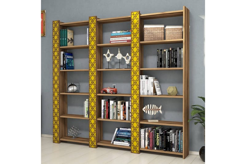 Hovdane Bokhylla 184 cm - Brun/Gul - Förvaring - Hyllor - Bokhylla