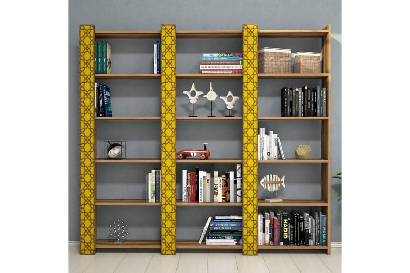 Hovdane Bokhylla 184 cm - Brun/Gul - Förvaring - Hyllor - Bokhylla