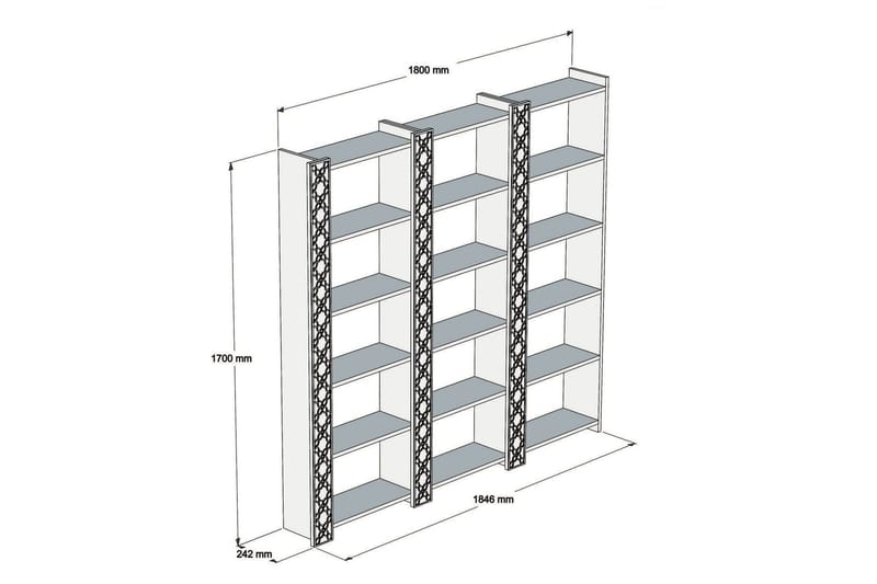Hovdane Bokhylla 184 cm - Brun/Gul - Förvaring - Hyllor - Bokhylla