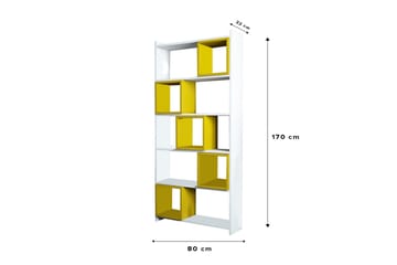 Hovdane Bokhylla 22 cm i Målat Trä - Gul|Vit - Förvaring - Hyllor - Bokhylla