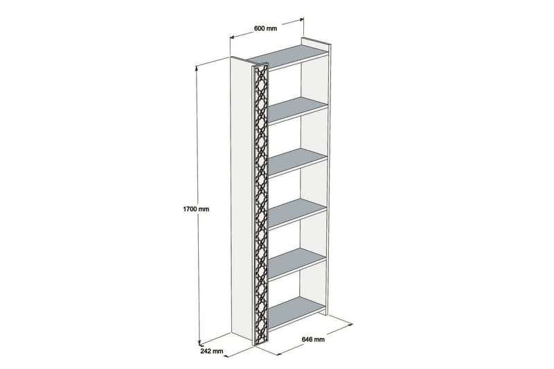 Hovdane Bokhylla 64 cm - Brun/Vit - Förvaring - Hyllor - Bokhylla