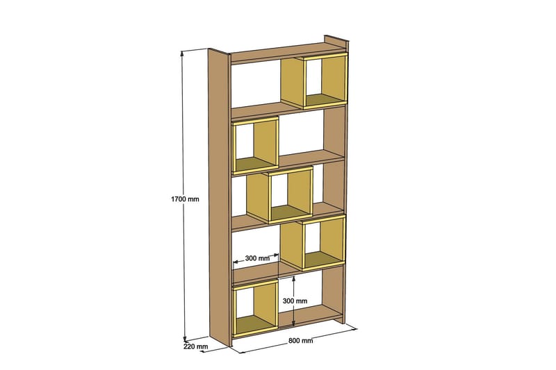 Hovdane Bokhylla 80 cm - Brun - Förvaring - Hyllor - Bokhylla