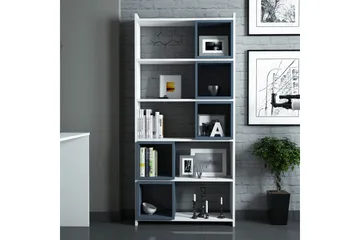 Hovdane Bokhylla 80 cm - Vit/Blå - Förvaring - Hyllor - Bokhylla