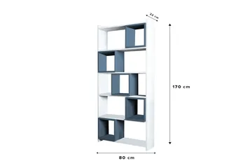 Hovdane Bokhylla 80 cm - Vit/Blå - Förvaring - Hyllor - Bokhylla
