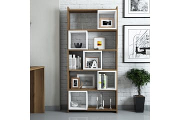 Hovdane Bokhylla 80 cm - Vit/Brun - Förvaring - Hyllor - Bokhylla