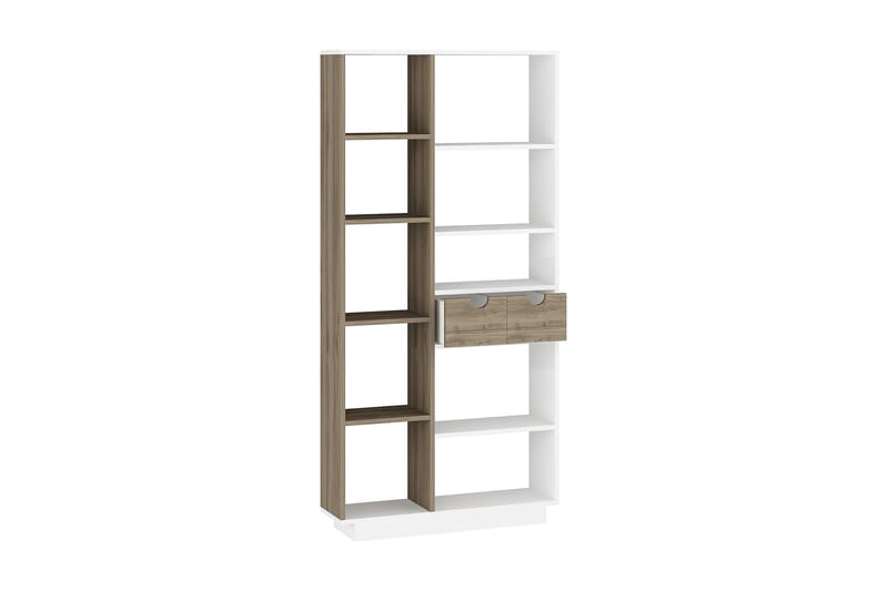 HUREL Bokhylla 80 cm Vit/Valnöt - Förvaring - Hyllor - Bokhylla