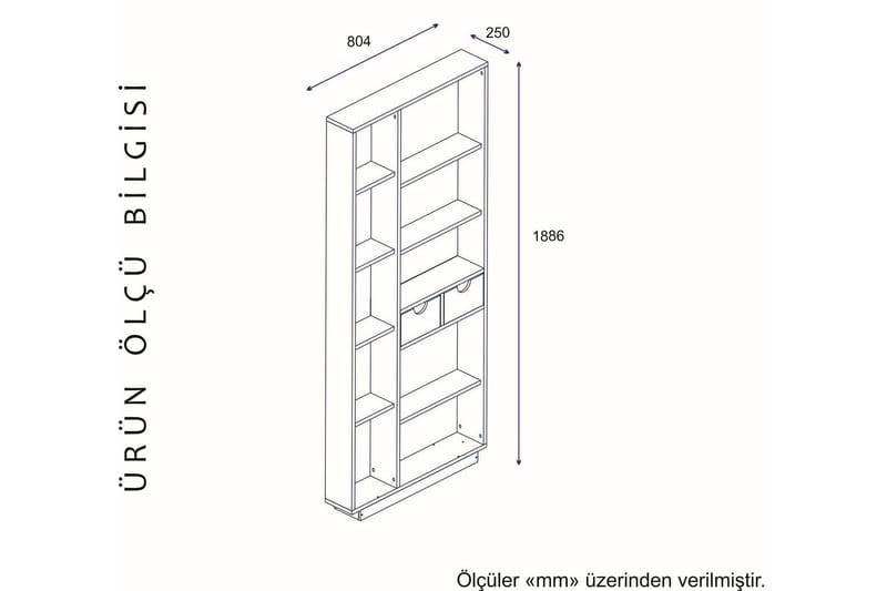 HUREL Bokhylla 80 cm Vit/Valnöt - Förvaring - Hyllor - Bokhylla