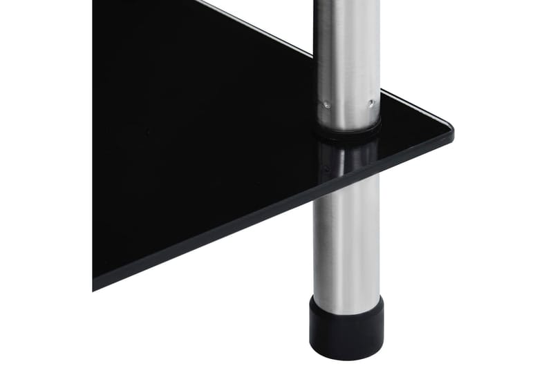 Hylla 5 hyllplan svart 40x40x130 cm härdat glas - Svart - Förvaring - Hyllor - Bokhylla