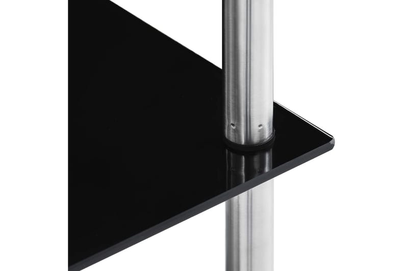 Hylla 5 hyllplan svart 40x40x130 cm härdat glas - Svart - Förvaring - Hyllor - Bokhylla