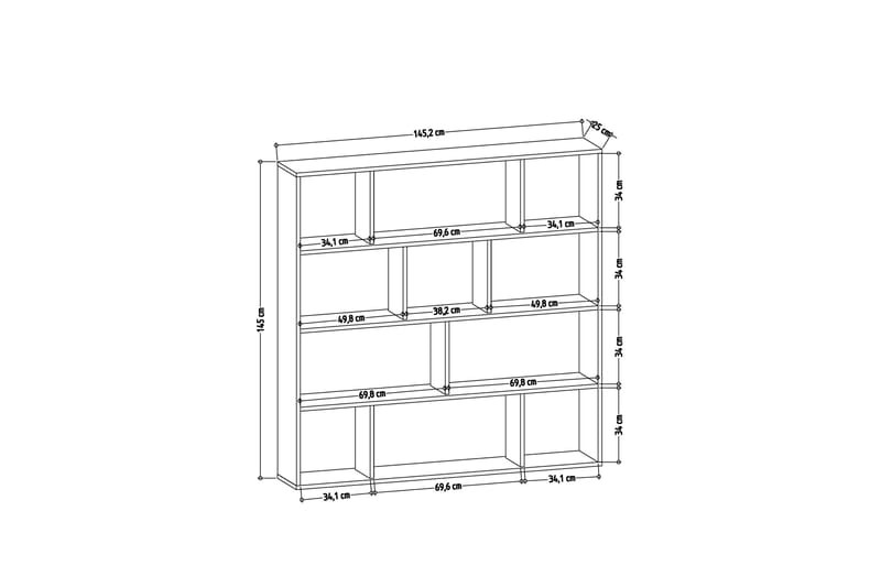 Jasenica Bokhylla 145x25 cm - Trä/natur - Förvaring - Hyllor - Bokhylla