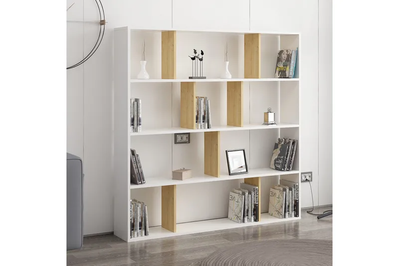 Jasenica Bokhylla 145x25 cm - Trä/Natur/Vit - Förvaring - Hyllor - Bokhylla