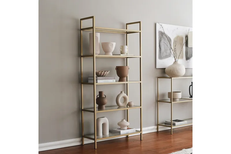 Jorrel Bokhylla 165x80 cm - Guld - Förvaring - Hyllor - Bokhylla