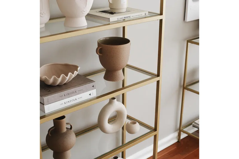 Jorrel Bokhylla 165x80 cm - Guld - Förvaring - Hyllor - Bokhylla