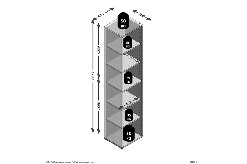 Josealberto Hylla 47 cm - Brun - Förvaring - Hyllor - Bokhylla