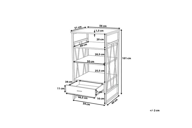 Keene Hylla 56 cm - Trä/Natur - Förvaring - Hyllor - Bokhylla