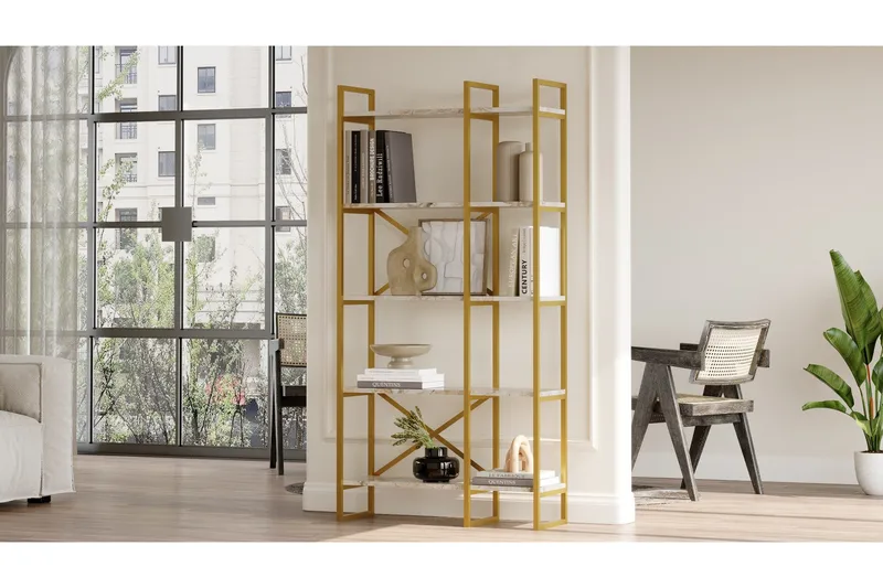 Kerakeha Bokhylla 87,5x30 cm Guld - Hanah Home - Förvaring - Hyllor - Bokhylla