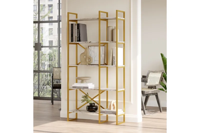 Kerakeha Bokhylla 87,5x30 cm Guld - Hanah Home - Förvaring - Hyllor - Bokhylla