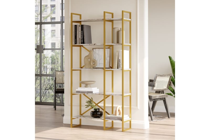KERAKEHA Bokhylla 87,5x30 cm Guld - Förvaring - Hyllor - Bokhylla