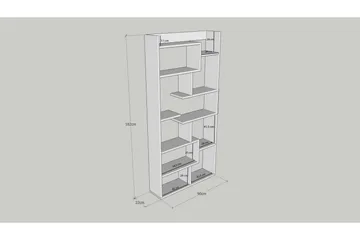 Keralia Bokhylla 90x22 cm 5 Hyllor - Natur - Förvaring - Hyllor - Bokhylla