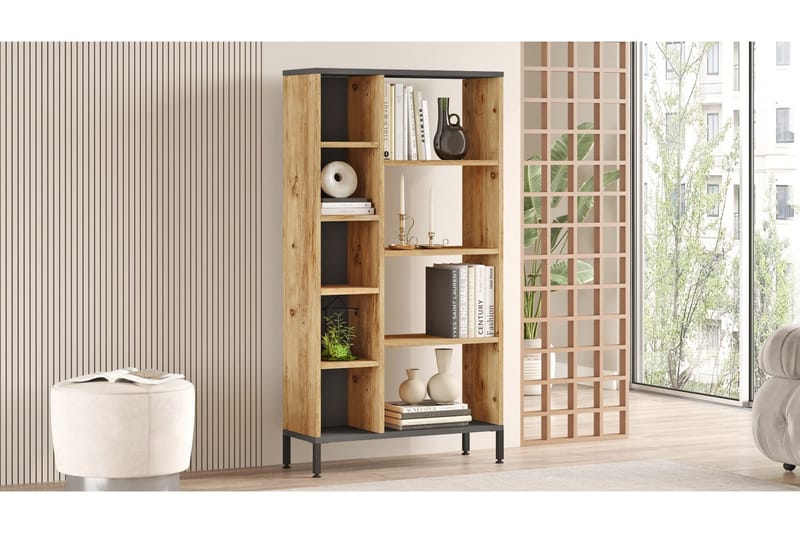 Keshav Bokhylla 72x25,5 cm Antracit/Brun - Hanah Home - Förvaring - Hyllor - Bokhylla