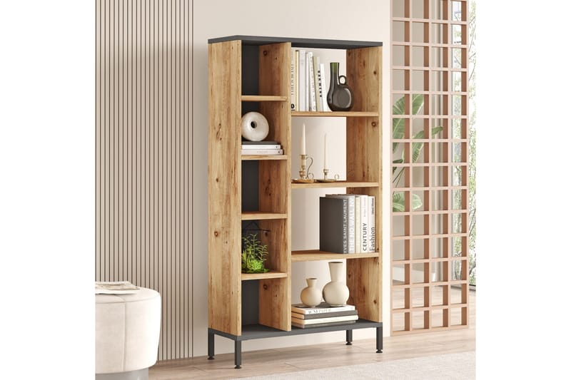 Keshav Bokhylla 72x25,5 cm Antracit/Brun - Hanah Home - Förvaring - Hyllor - Bokhylla