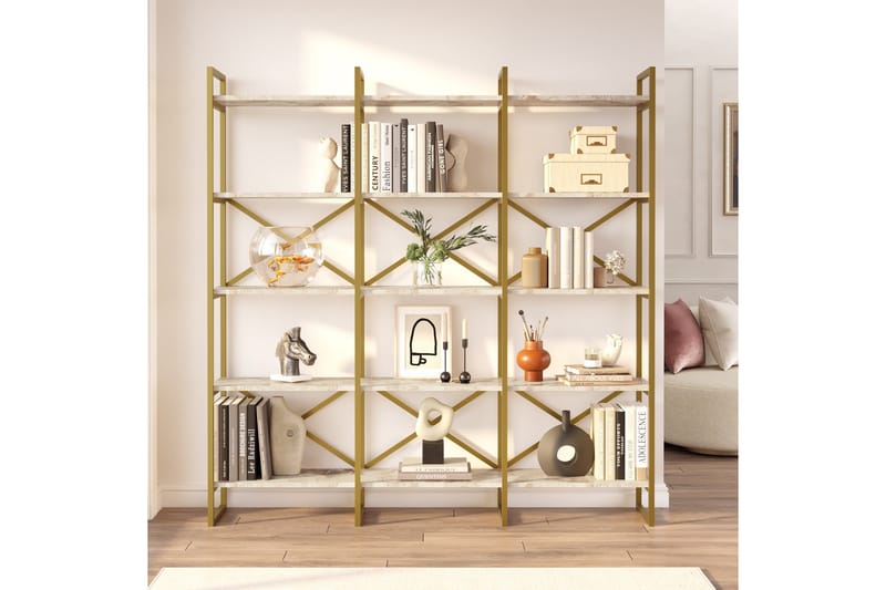 KESHRI Bokhylla 170x30 cm Guld - Förvaring - Hyllor - Bokhylla