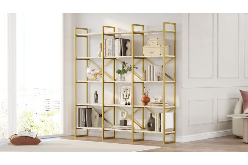 KESHRI Bokhylla 170x30 cm Guld - Förvaring - Hyllor - Bokhylla