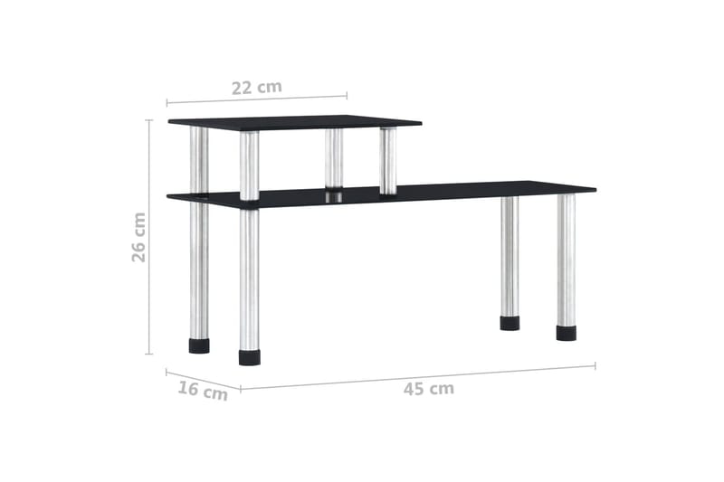 Kökshylla svart 45x16x26 cm härdat glas - Svart - Förvaring - Hyllor - Bokhylla