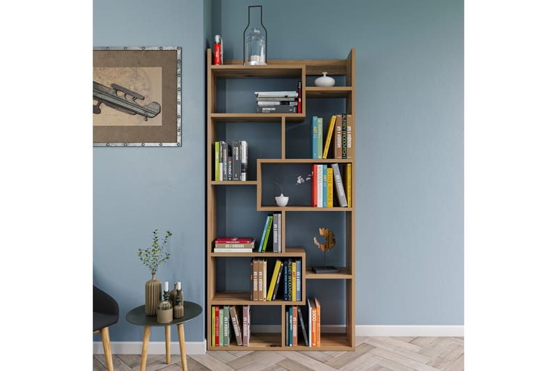 KOMPADY Bokhylla 90x22 cm 5 Hyllor Natur - Förvaring - Hyllor - Bokhylla