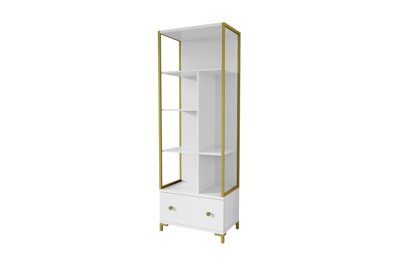 KONJU Bokhylla 42x70 cm Vit/Guld - Förvaring - Hyllor - Bokhylla
