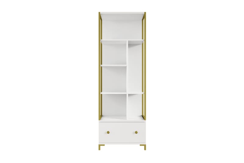 KONJU Bokhylla 42x70 cm Vit/Guld - Förvaring - Hyllor - Bokhylla