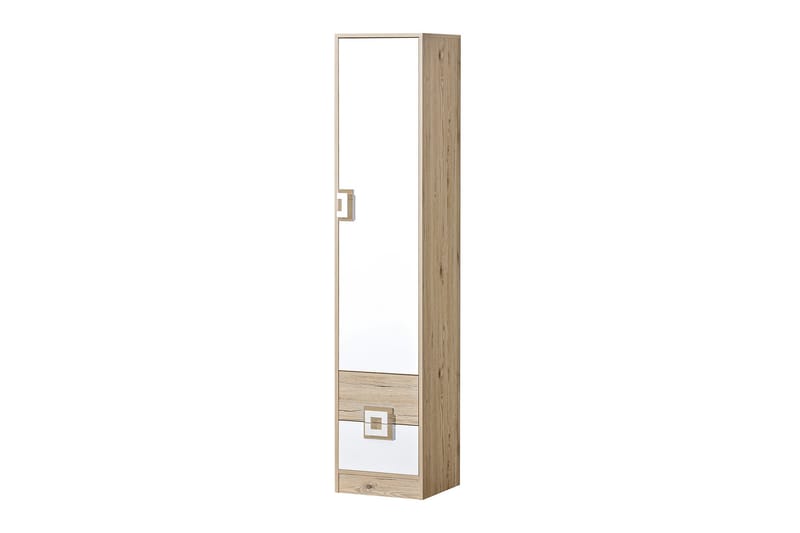 KORBO Hylla 40x40x190 cm - Beige/Vit - Bokhylla