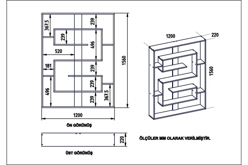 Kussmann Bokhylla 120 cm - Vit - Förvaring - Hyllor - Bokhylla