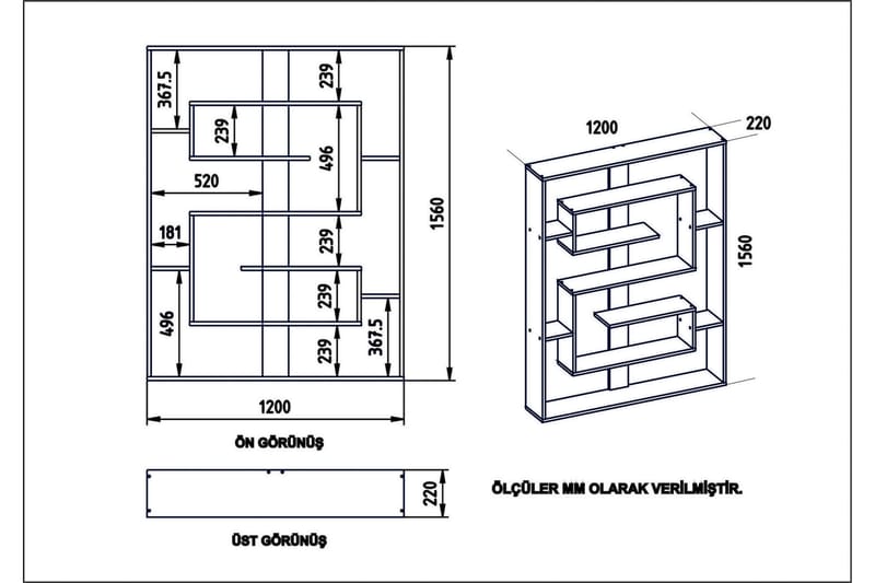 Kussmann Bokhylla 120 cm - Vit - Förvaring - Hyllor - Bokhylla