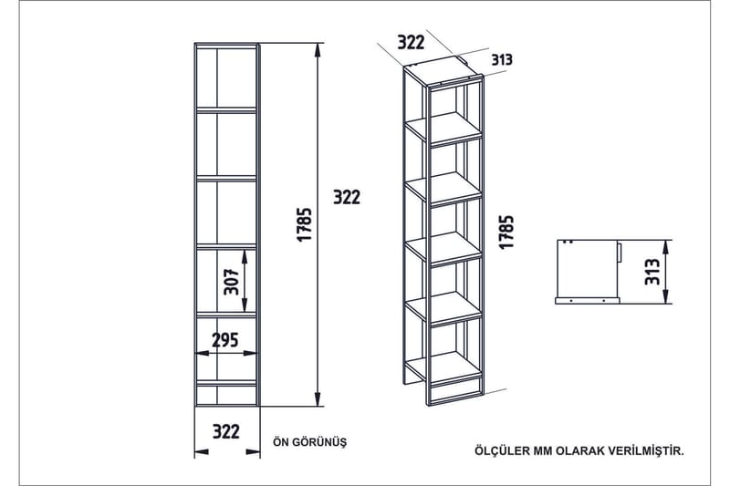 Lachasity Bokhylla 64 cm - Guld|Vit - Förvaring - Hyllor - Bokhylla