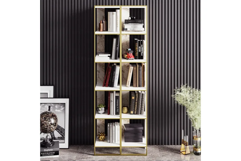 Lachasity Bokhylla 64 cm - Guld|Vit - Förvaring - Hyllor - Bokhylla